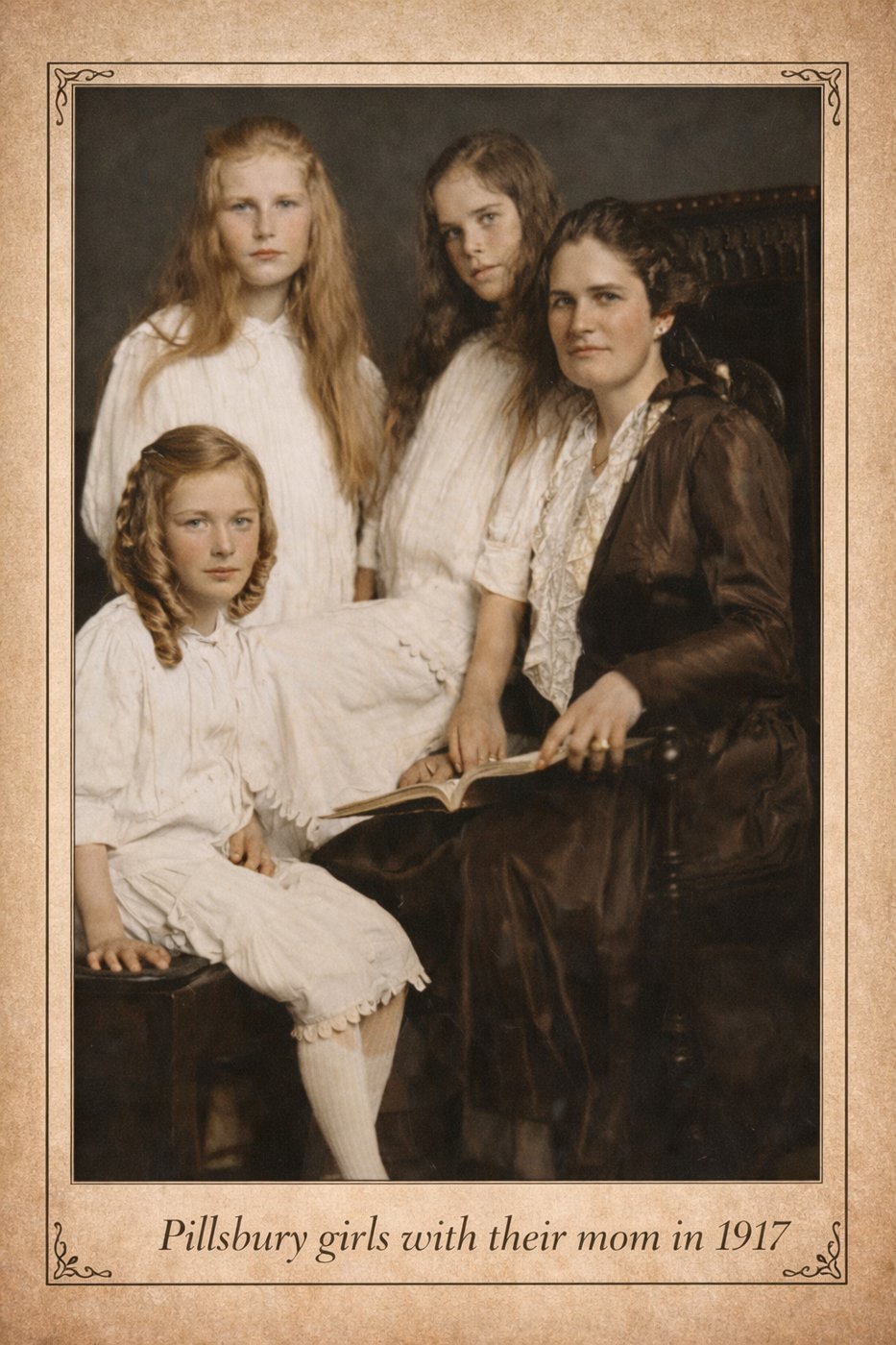 The girls with their mother