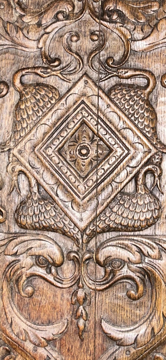 Carved Henry VIII oak panel