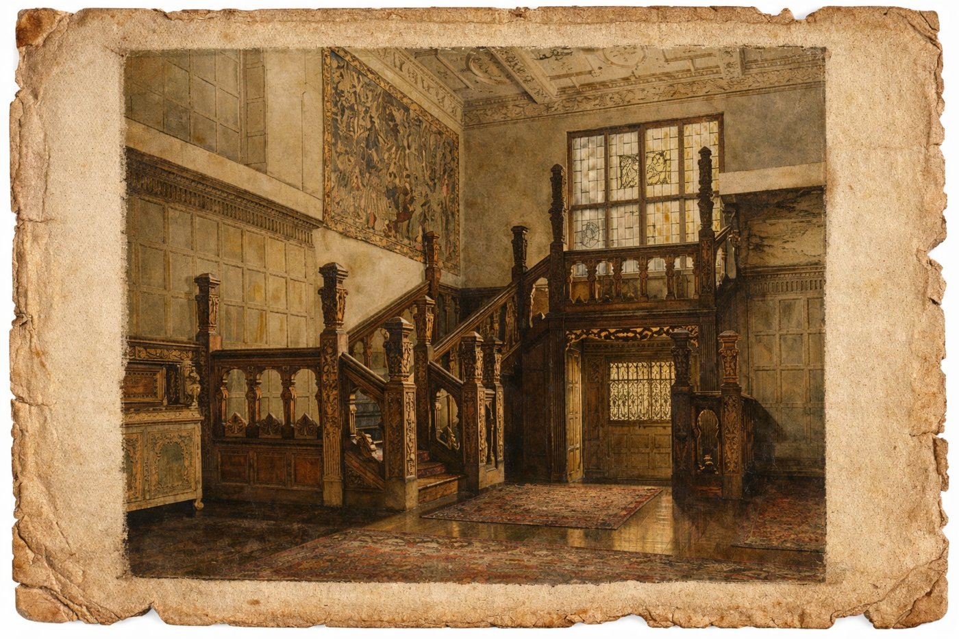Rendering of the Rotherwas grand staircase