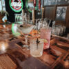 Handcrafted seasonal cocktails on the bar at the Pillsbury Club in Minneapolis, poured before guests board the holiday trolley