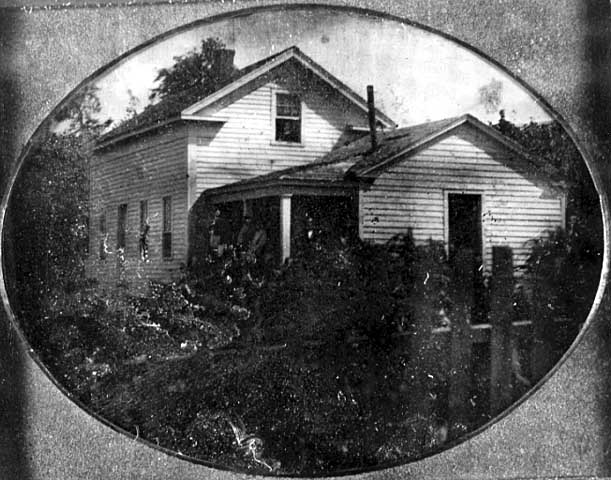 The John H. Stevens House, the first frame house on the west bank of the Mississippi in Minneapolis, in a 19th-century view